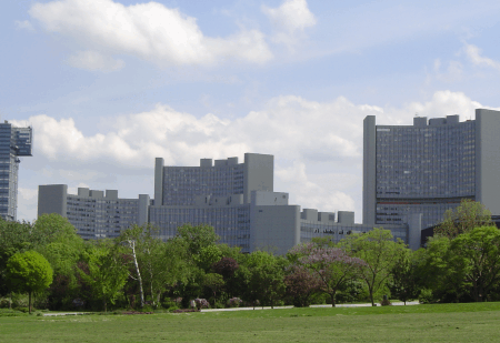 Auch die UNO hat ihren Sitz in der Donaucity.